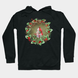 Christmas Cardinal Wreath Hoodie